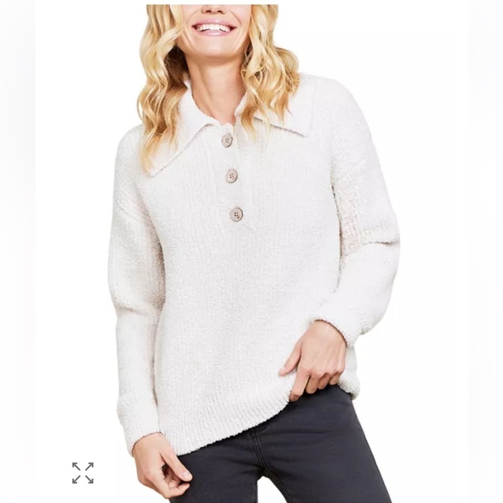 See clip 😍 New Barefoot Dreams Cozychic Button Placket Pullover. NWOT - Picture 3 of 17